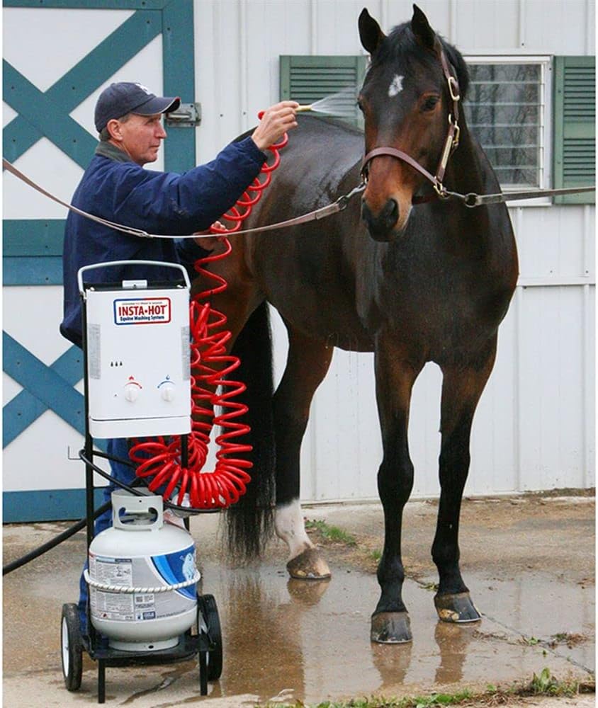 Original Portable Equine Washing System  Ultimate Comfort with Instant Warm Water  Comfortable, Stress-Free Horse