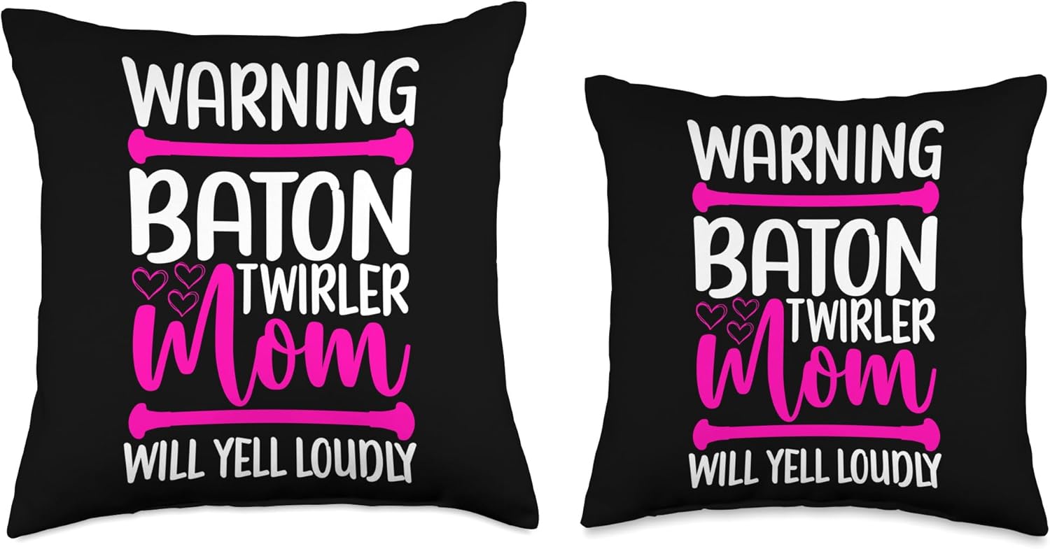 Twirling Outfit Majorette Baton Twirler Gifts Throw Pillow, 16×16, Multicolor