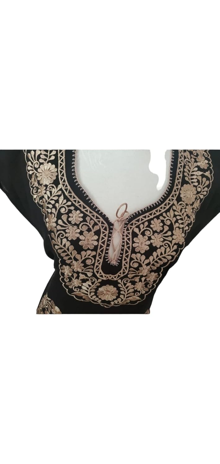Authentic Mexican Embroidered Dress from Mexico womens vestidos bordados mexicanos huipil black colorful dress vestidos long traditional bordados