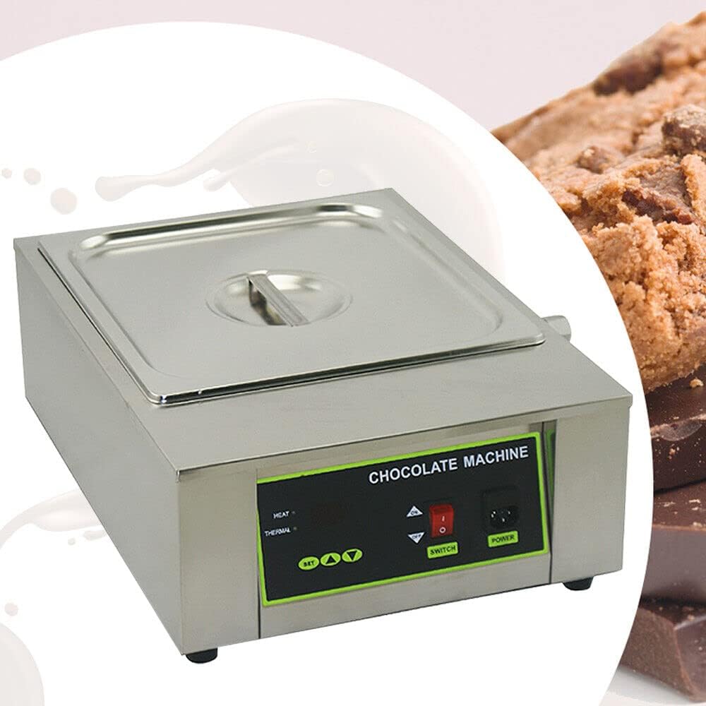 Olla de fusión de chocolate eléctrico de acero inoxidable Melter 1 tanque termostato calentador de chocolate máquina 110 V 1000 W