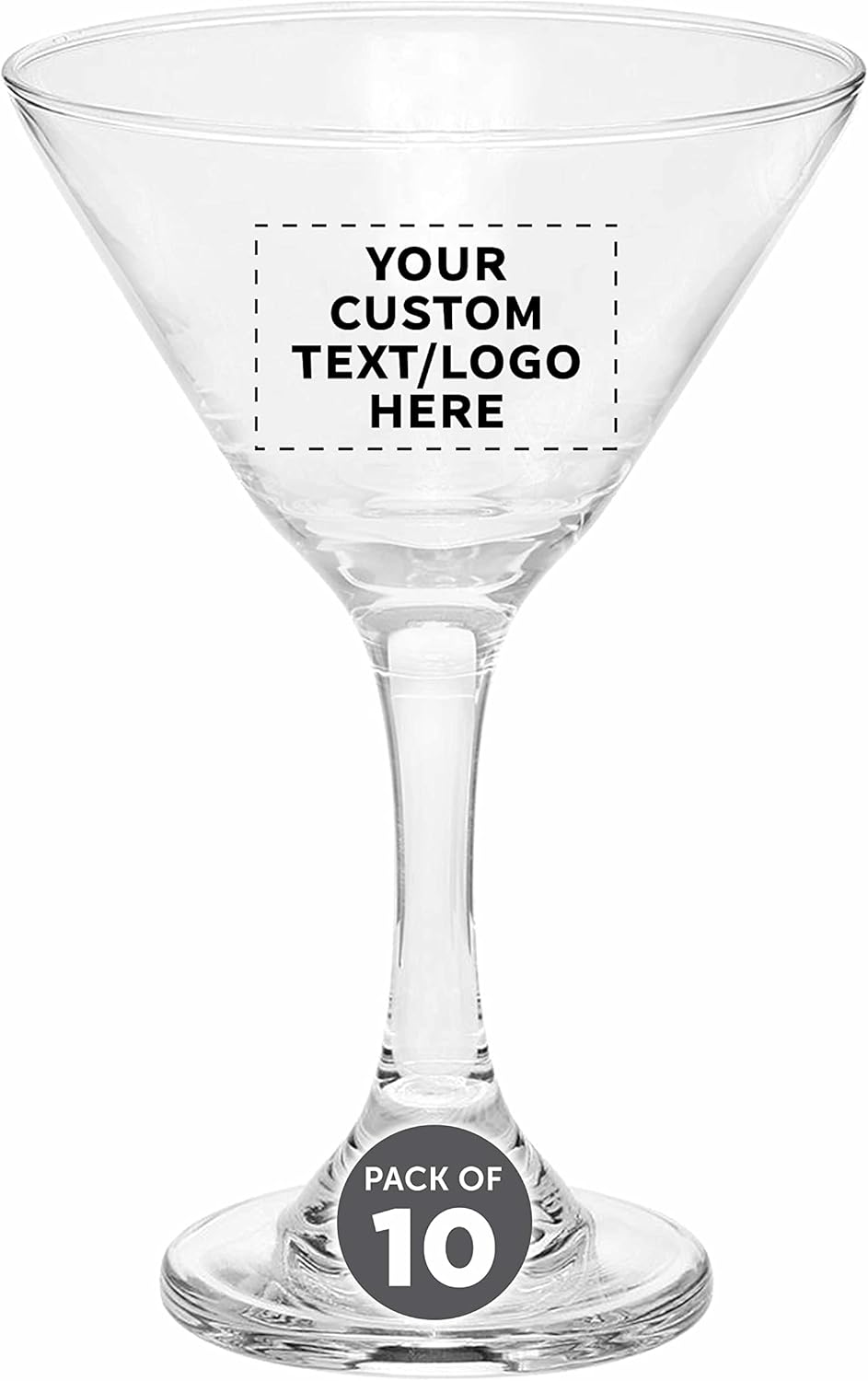 Vasos de Martini clásicos personalizados de 9.25 onzas, juego de 10, paquete personalizado a granel, ideal para cócteles, recuerdos de boda,
