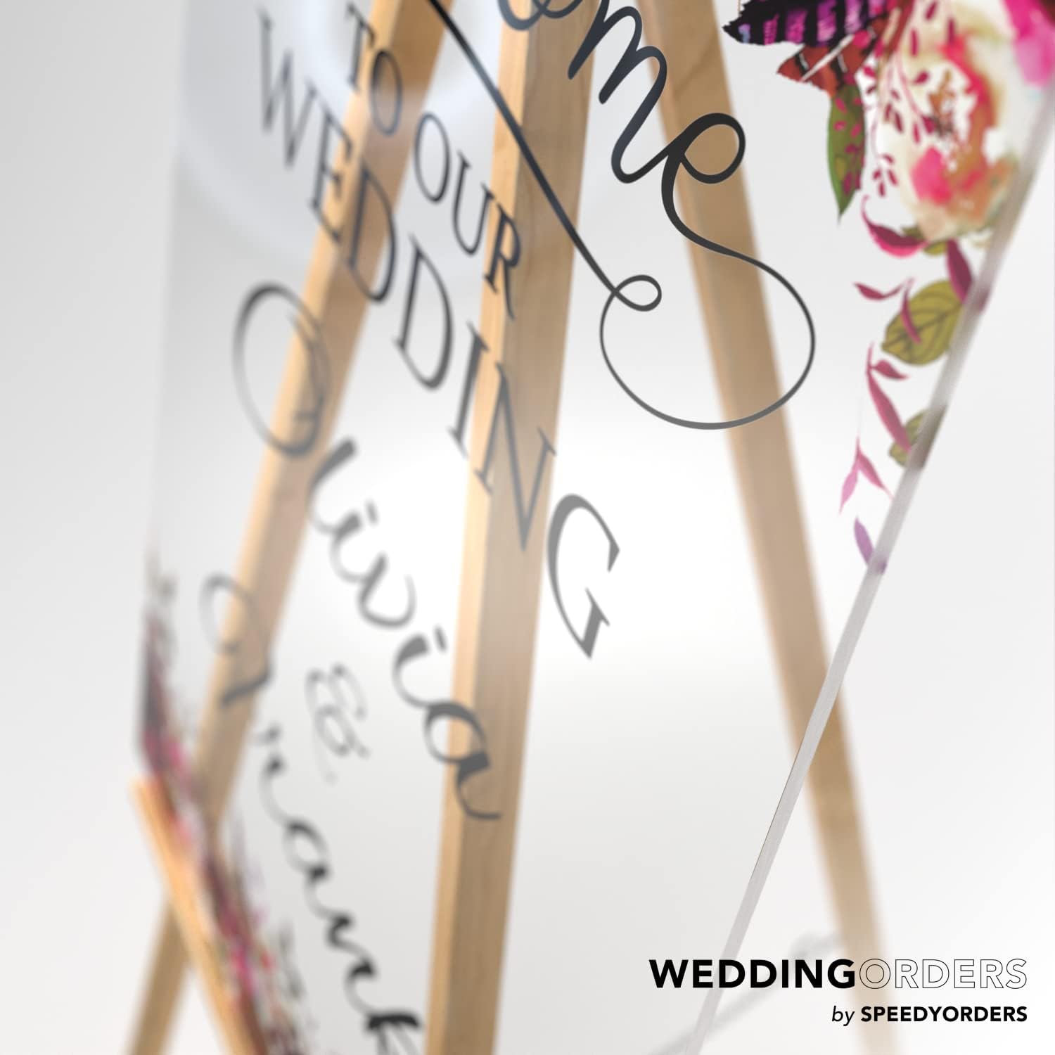 SPEEDYORDERS Letrero de boda con temática de rosas, letrero de bienvenida de boda, póster de recepción de boda, letreros de boda para ceremonia