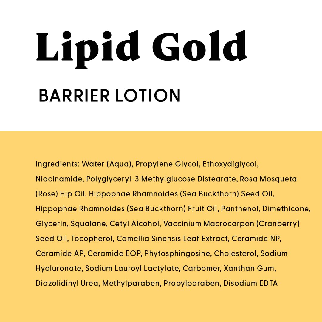 Stratia Lipid Gold Crema hidratante de ceramida fortalecedora de la piel, suero de niacinamida, hidrata y calma la piel, para todo tipo de piel, 1.7