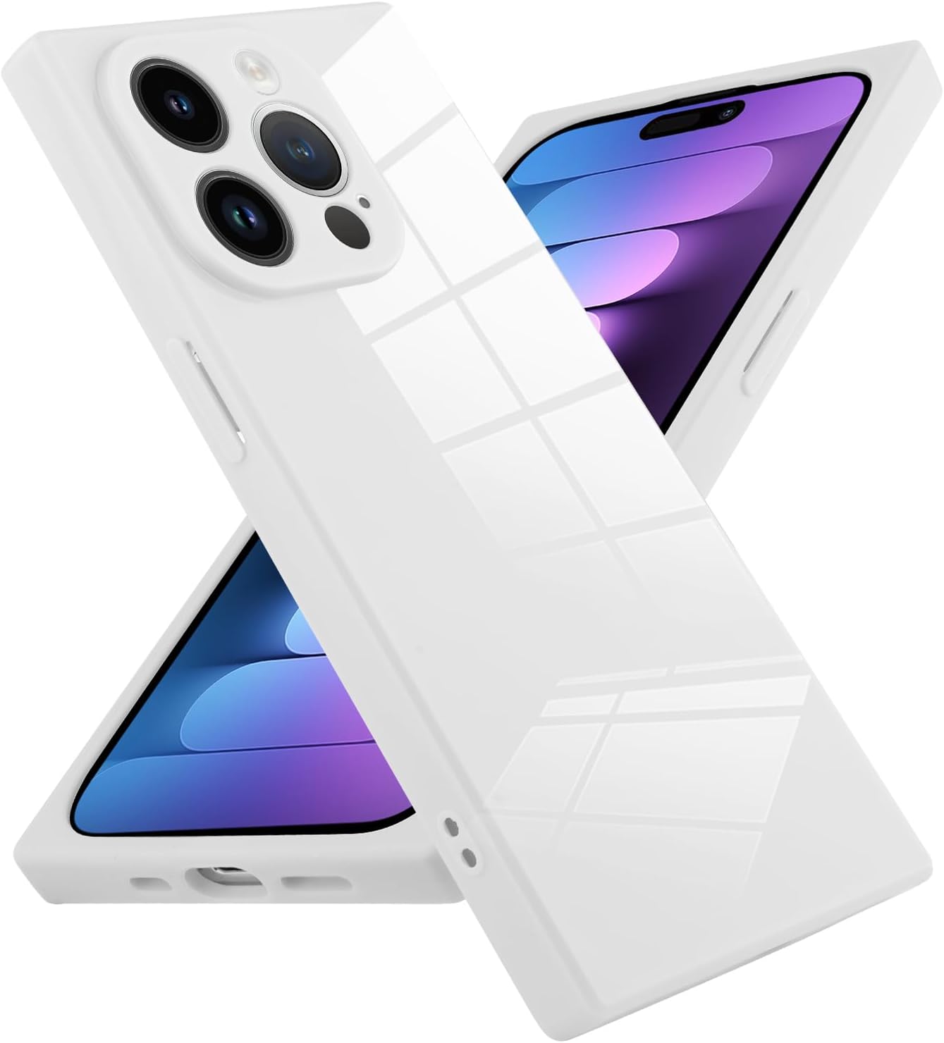BITOBE Diseñada para iPhone 15 Pro, funda cuadrada linda para mujeres, niñas y hombres, funda protectora suave de TPU inalámbrico de 6.1 pulgadas,