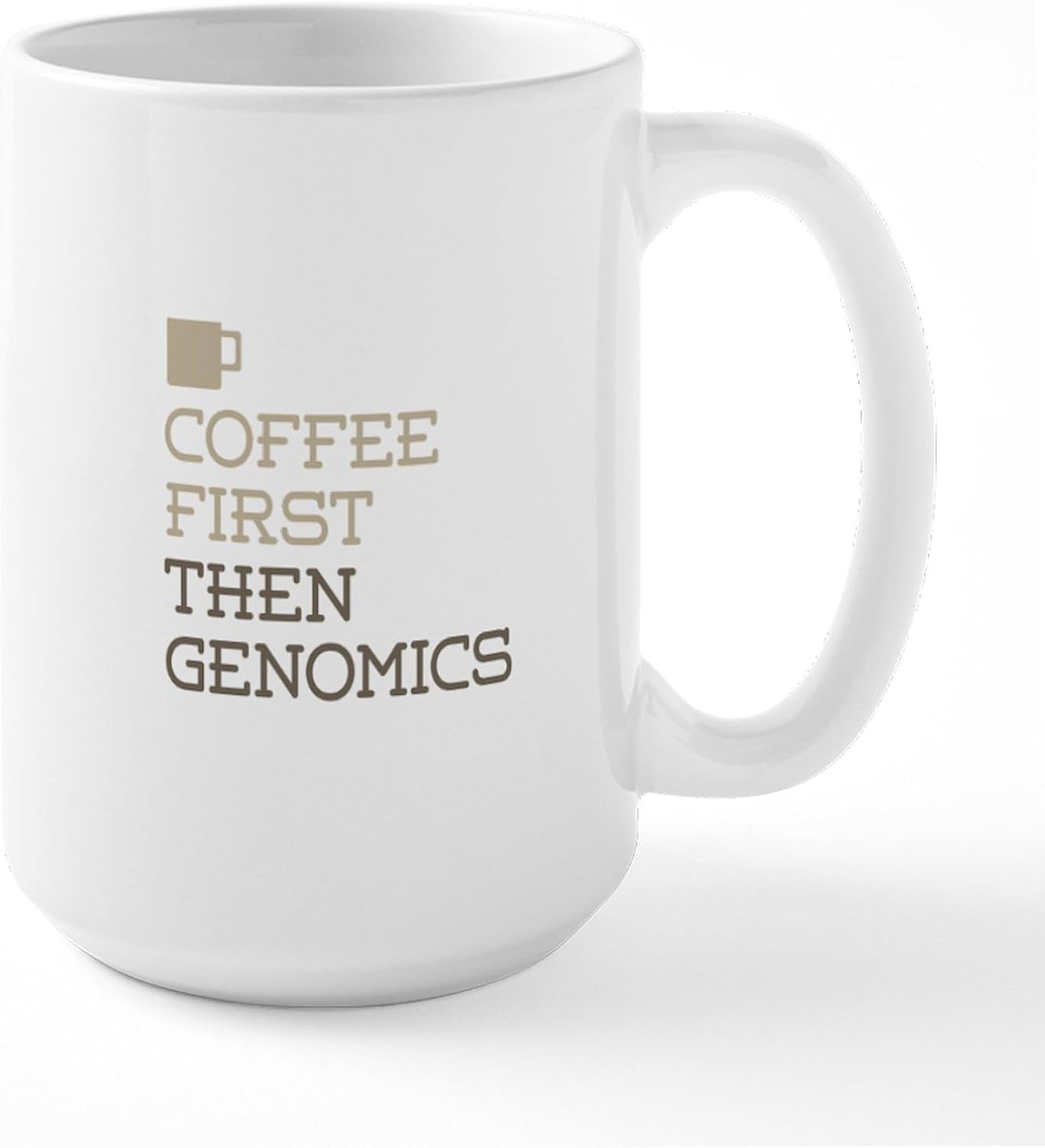 CafePress Coffee Then Genomics – Taza de café de cerámica, taza de té, 15 onzas