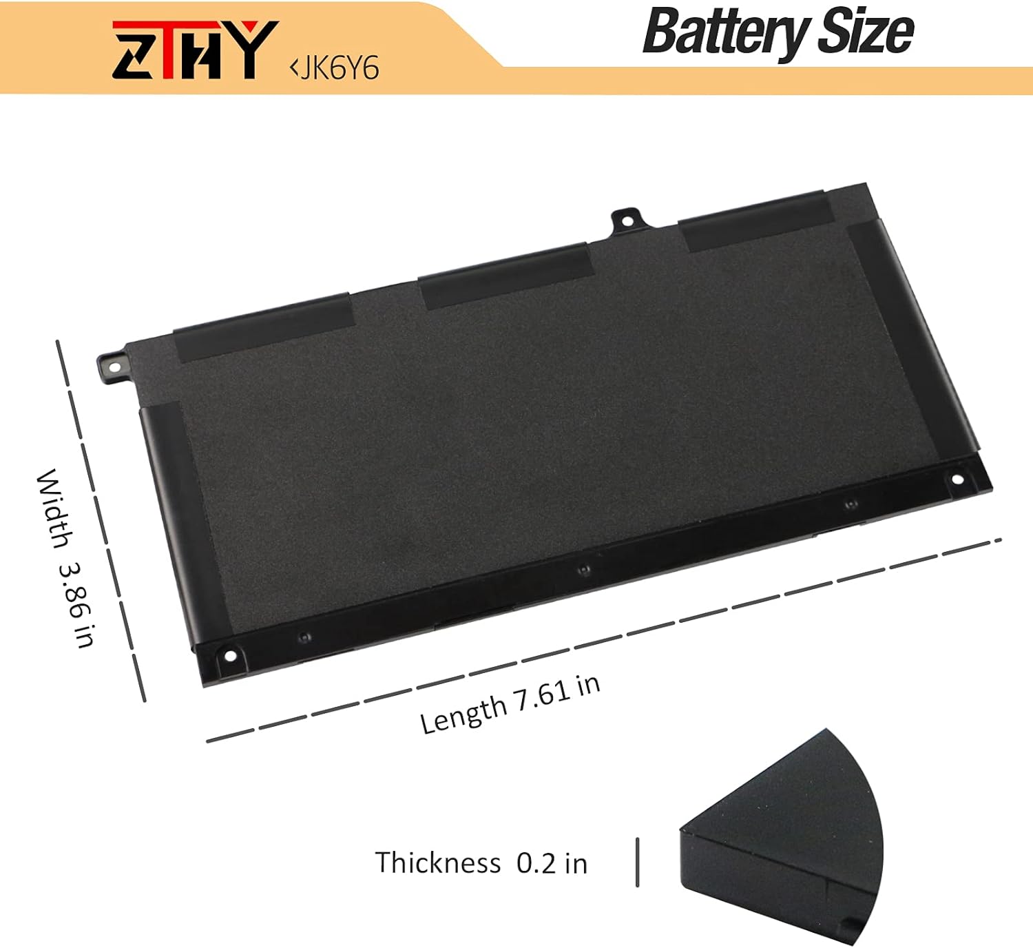 ZTHY JK6Y6 – Batería de repuesto para laptop Dell Latitude 3410 3510 Vostro 5300 5401 5501 Inspiron 5300 5401 5408 5501 5508 5400 7405 7300 7500 2