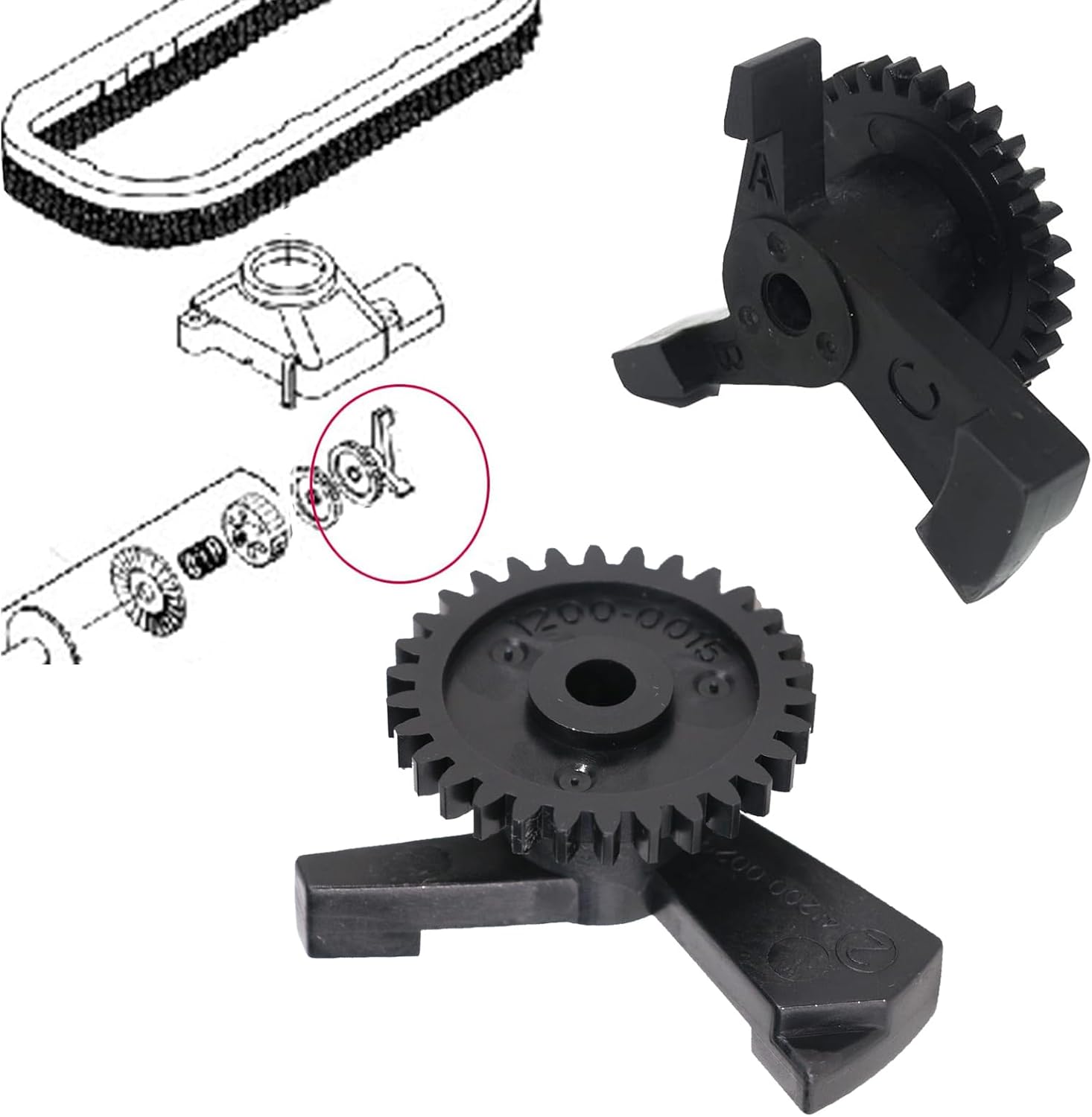 Paquete de 2 kits de leva GW9507 de repuesto y 6 piezas GW9504 Kit de tornillos para limpiador de piscinas enterradas GW9500