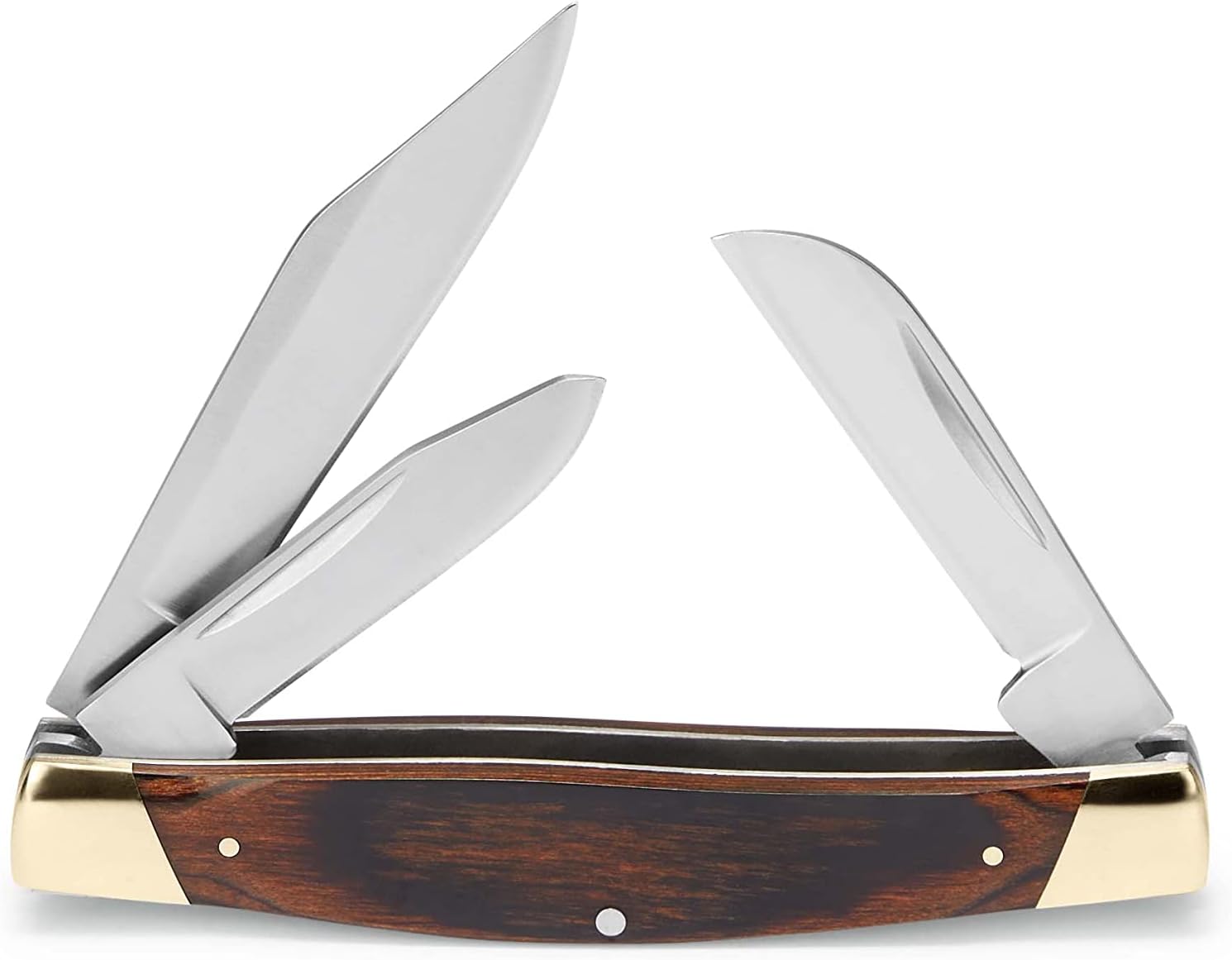 Buck Knives 0371BRS cuchillo de bolsillo con 3 hojas Stockman, con mango de madera