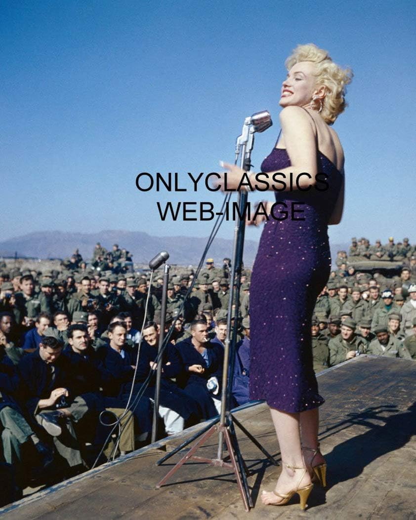 OnlyClassics SEXY Norma Jean IN KOREA PURPLE DRESS COLOR PHOTO PINUP CHEESECAKE BEAUTY