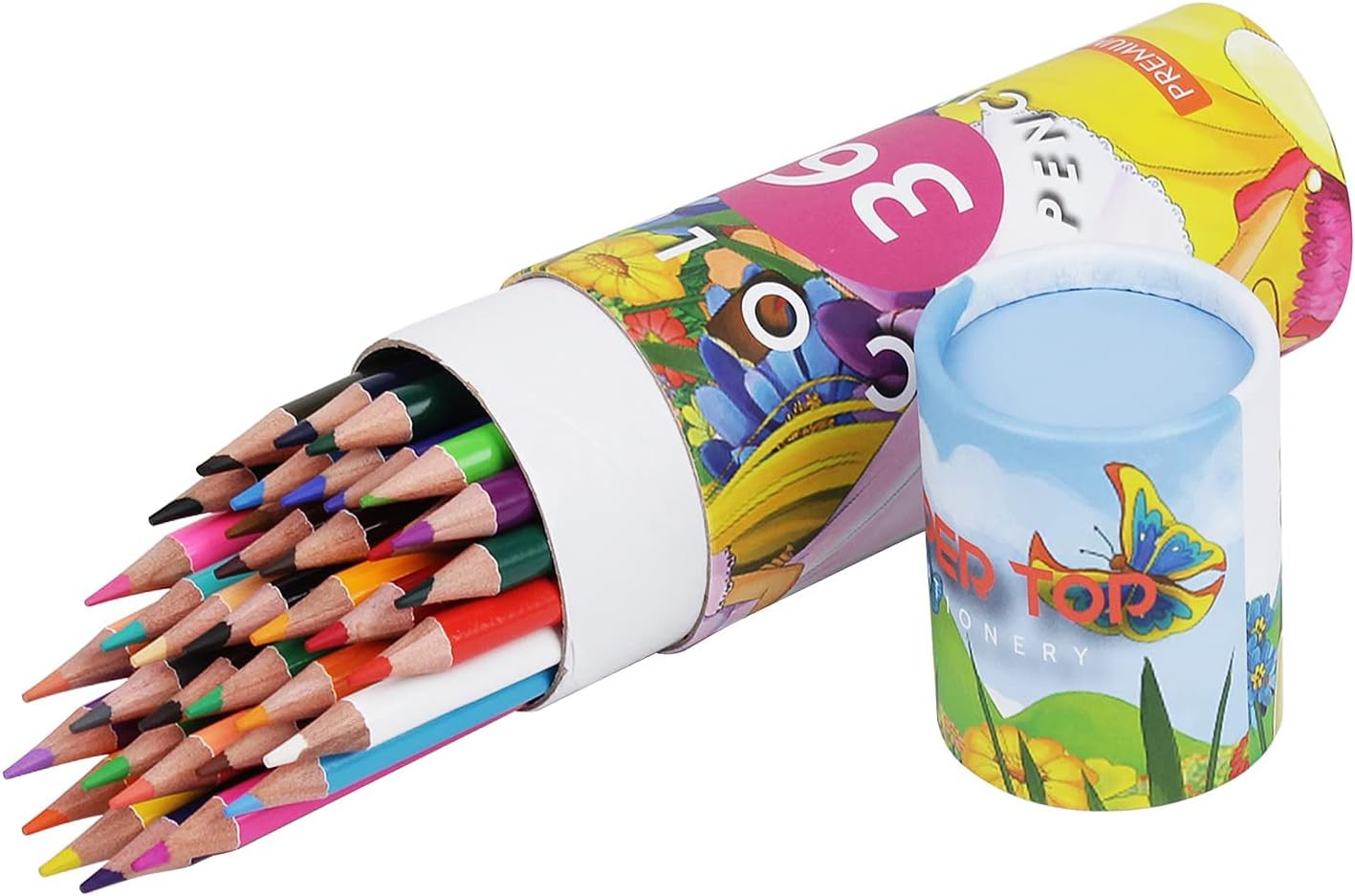 cyper top Juego de 30 cajas de 36 lápices de colores para adultos, lápices de colores preafilados para niños, 30 cajas, paquete de 36 colores