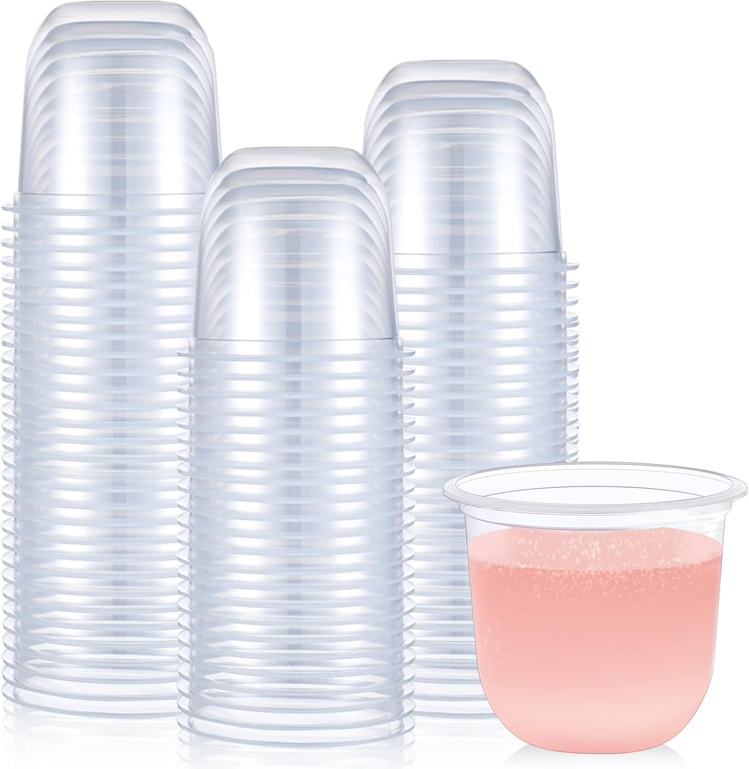 100 copas de vino de plástico sin tallo, desechables, de plástico transparente, para fiestas, bodas, cumpleaños, cócteles (12 onzas)
