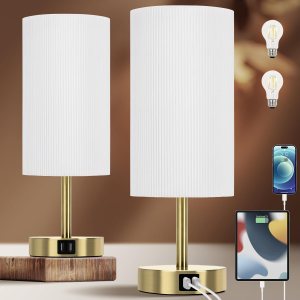 Yarra-Decor Lámpara de noche con puertos de carga USB A+C, juego de dos  Mesa de control táctil para dormitorio, mesa de noche regulable de 3 vías, Yarra-Decor Lámpara de noche con puertos de carga USB A+C, juego de dos  Mesa de control táctil para dormitorio, mesa de noche regulable de 3 vías,