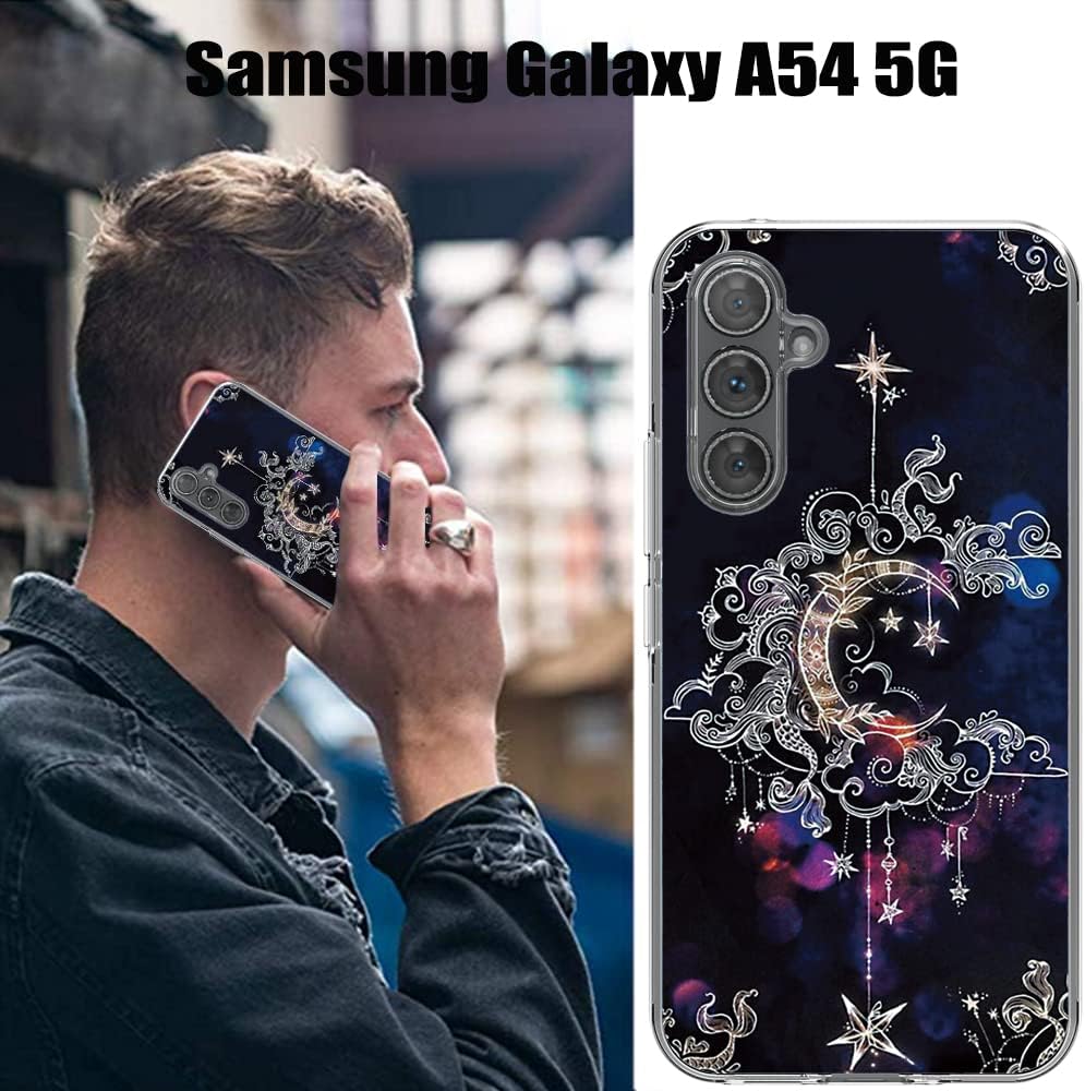 Funda para Samsung Galaxy A54 5G, Samsung A54 5G, protector de pantalla de vidrio templado y funda híbrida de TPU suave de PC duro 2 en 1 para