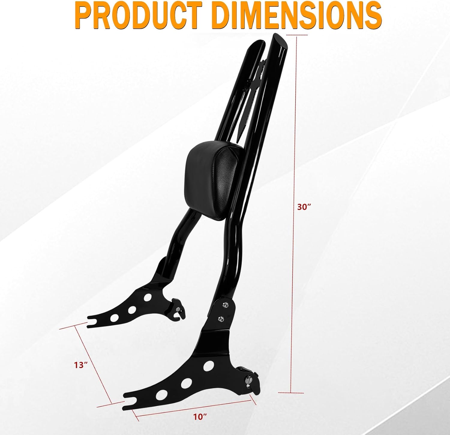 Respaldo vertical desmontable de 30 pulgadas de alto con barra de sissy con kit de accesorios de acoplamiento para Harley Fat Boy 114 FLFBS