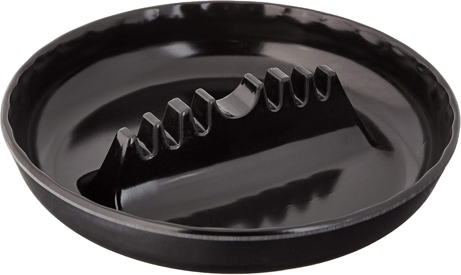 Fox Run 6121 Bandeja de ceniza de melamina, 6.75 x 6.75 x 1.25 pulgadas, color negro