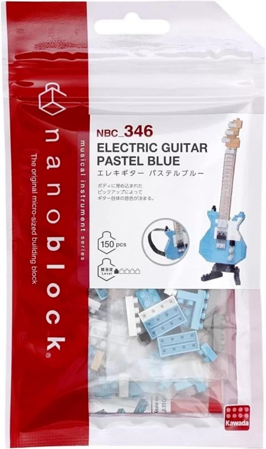 nanoblock – Guitarra Eléctrica Azul Pastel, Instrumentos, Kit de Construcción Serie Colección