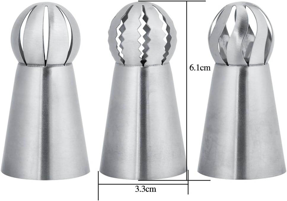 Boquilla de punta de tubería de glaseado de 3 piezas, boquilla de acero inoxidable para tartas, herramienta de decoración de pasteles de bricolaje,