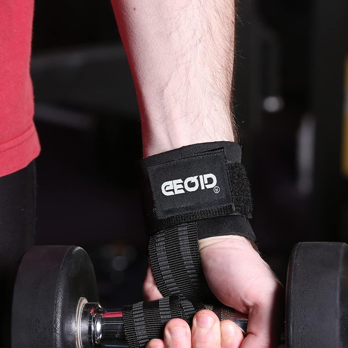 GEQID – Correas de levantamiento para levantamiento de pesas, muñequera y correas de agarre 2 en 1, correas de muñeca para barra de entrenamiento de