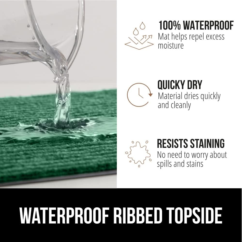 Gorilla Grip – Tapete afelpado original de goma con perfil bajo, paquete de dos, resistente, duradero, impermeable y fácil de limpiar para interior