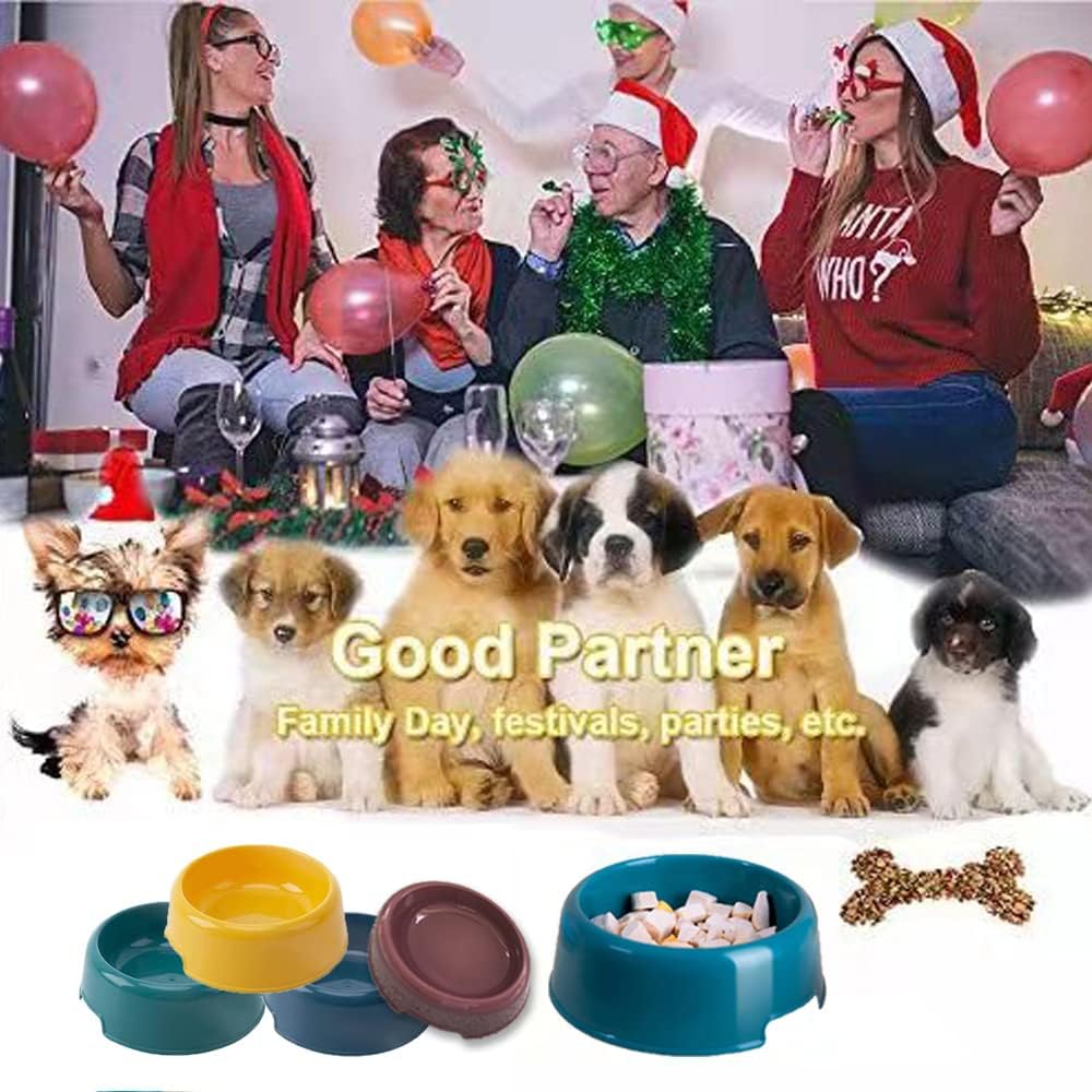 BOCHO Tazones de plástico para perros, platos de comida y cuenco de agua para perros, gatos u otros animales pequeños, juego de colores (colores del
