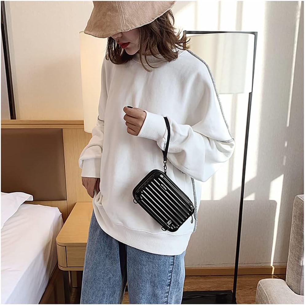 Mini maleta de moda para mujer, estuche de viaje rígido para cosméticos, bolsa de maquillaje, mini bolso de equipaje, bolso cruzado