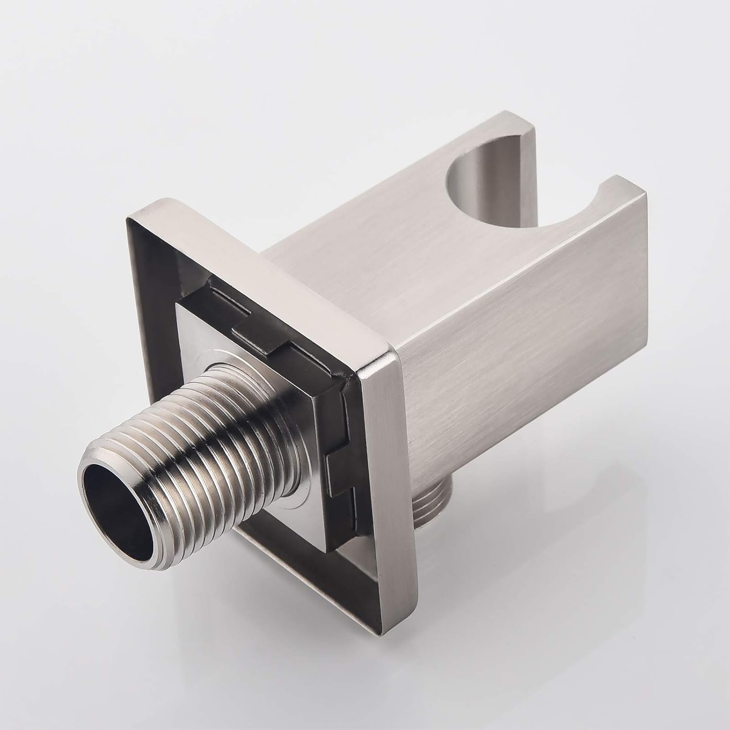 Keymark – Codo de suministro de pared con soporte de ducha de mano, conector de manguera de ducha cuadrado de latón de 12 pulgada, montaje en pared,