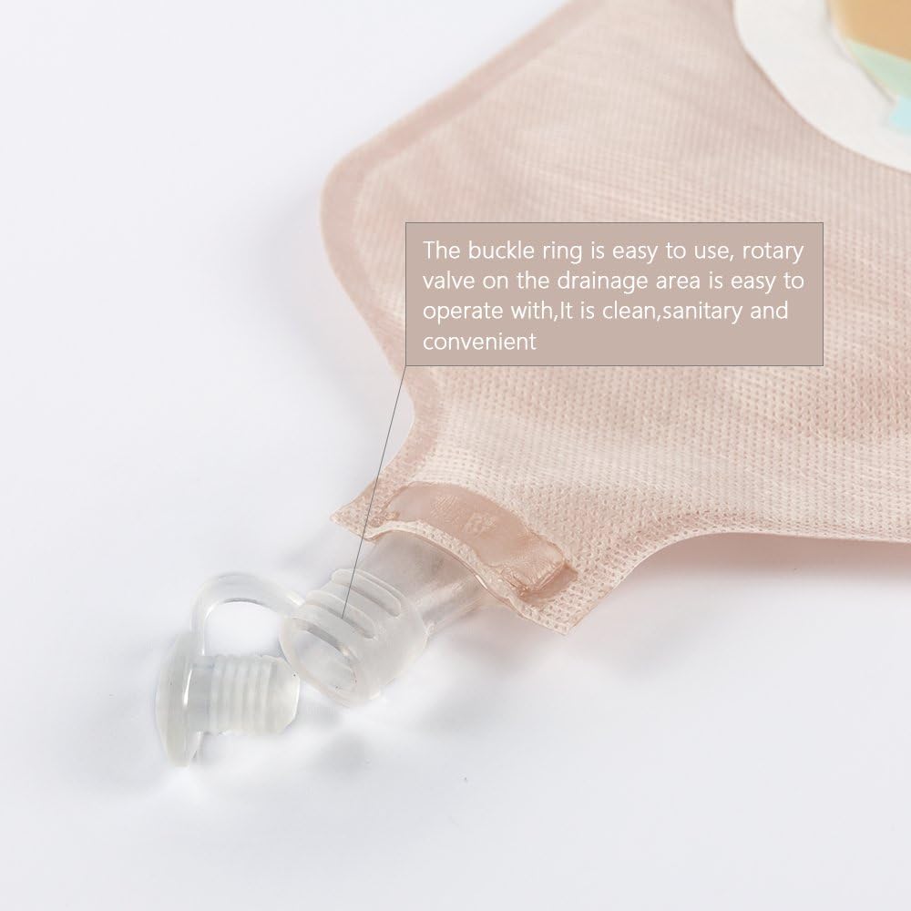 Carbou 15 bolsas de Urostomía de una sola pieza con tarjeta de medición, herramienta de corte para colostomía, ileostomía, cuidado del estoma, corte