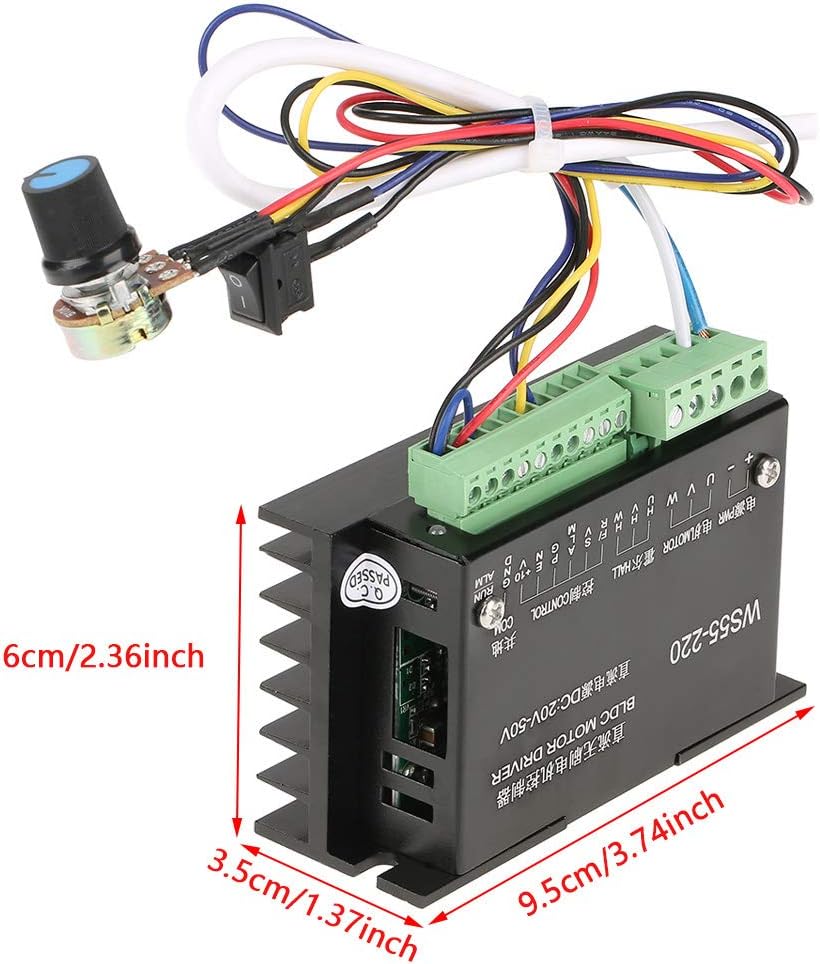 Controlador del controlador del motor,DC 48V 500W CNC sin escobillas husillo BLDC controlador de motor controlador,Controlador de motor paso a paso