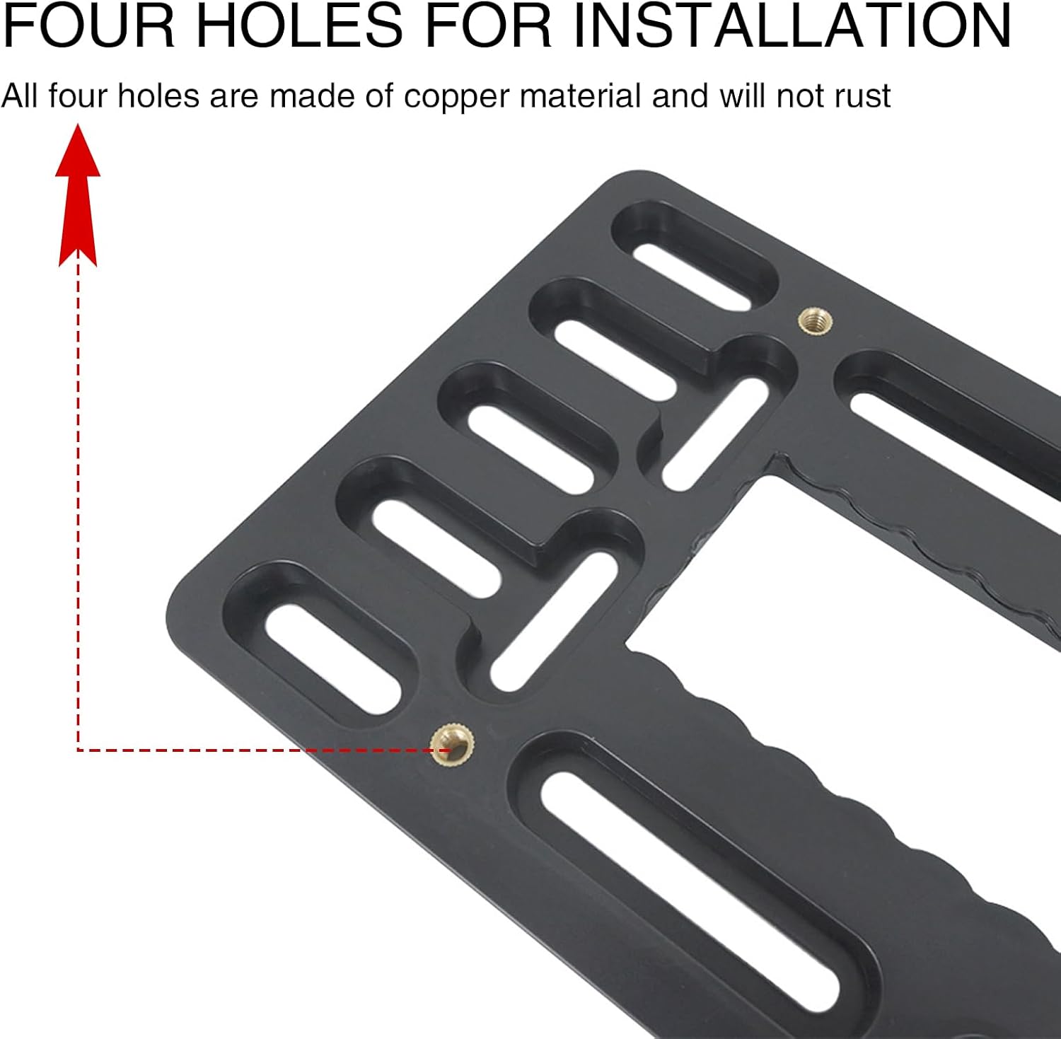 1 soporte para placa de automóvil de 12 x 6 pulgadas, impermeable, antioxidante, adaptador de placa de matrícula para parachoques delantero, marco