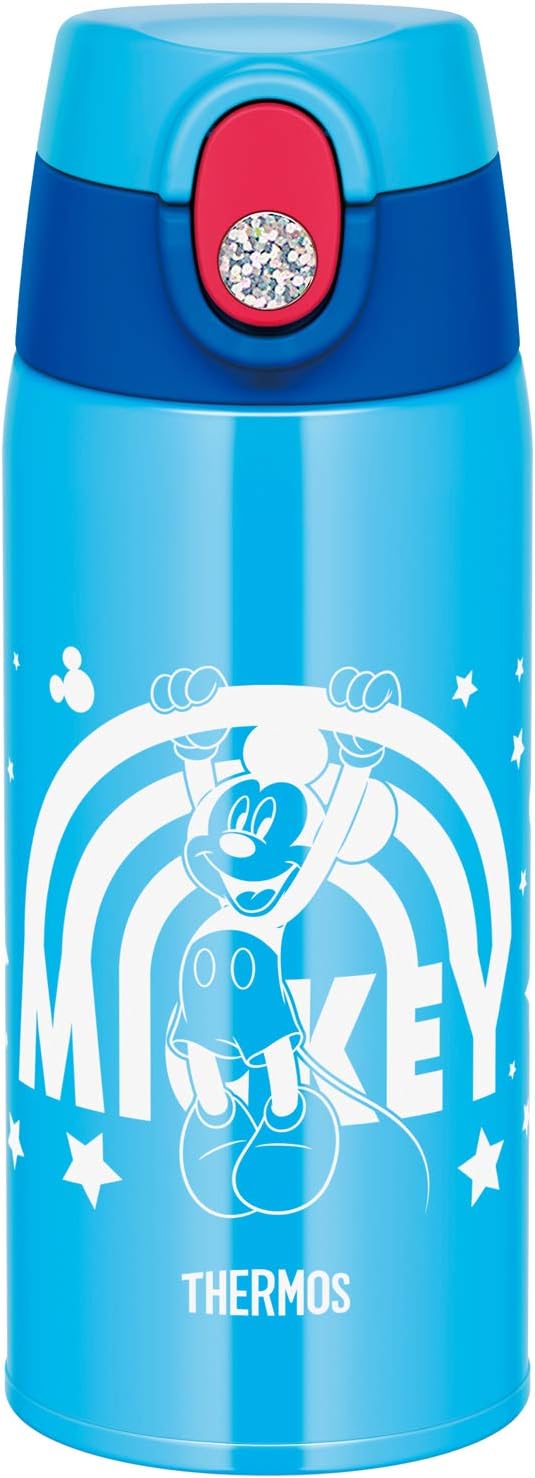 Thermos Water Bottle FJO-600WFDS BL Vacuum Insulated 2-Way Bottle, 2-Way Bottle, 0.2 gal (0.6 L), Mickey Blue