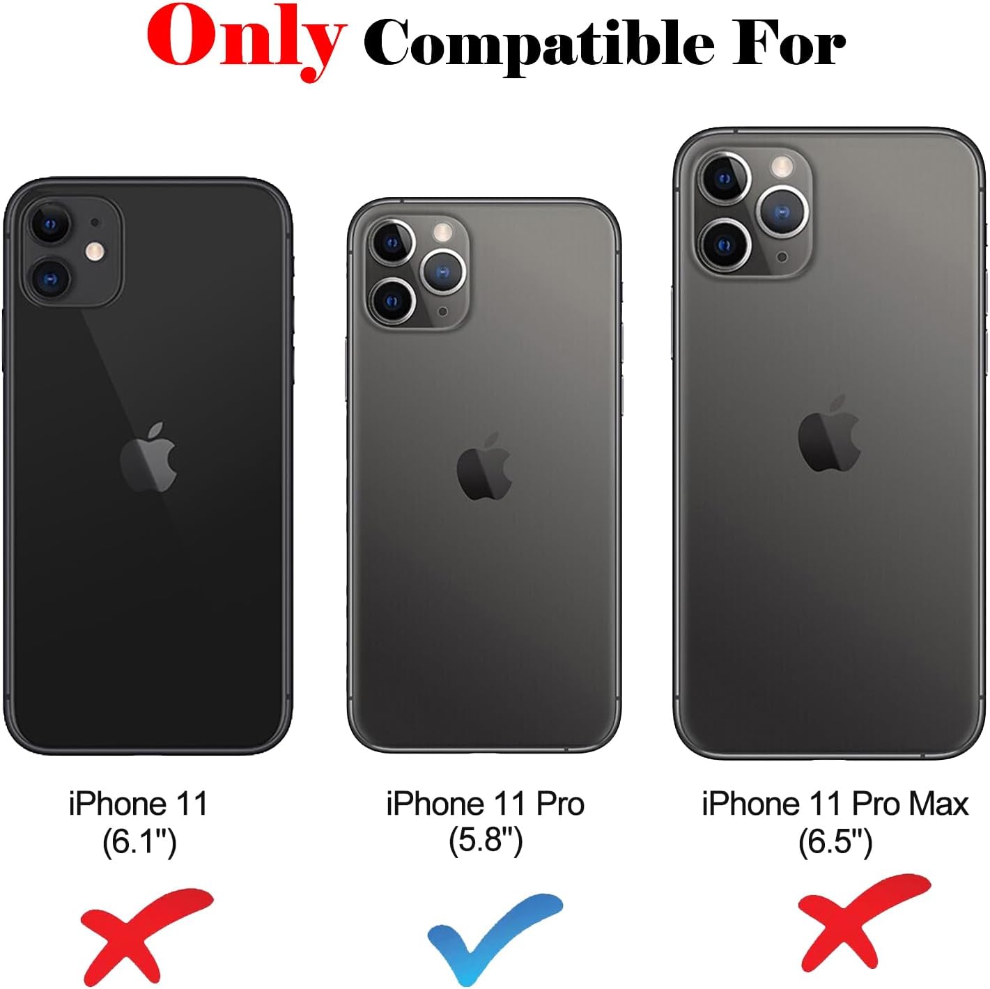 Funda para iPhone 11 Pro, de piel sintética, con bloqueo RFID, con soporte para tarjetas, funda magnética con tapa compatible con iPhone 11 Pro,