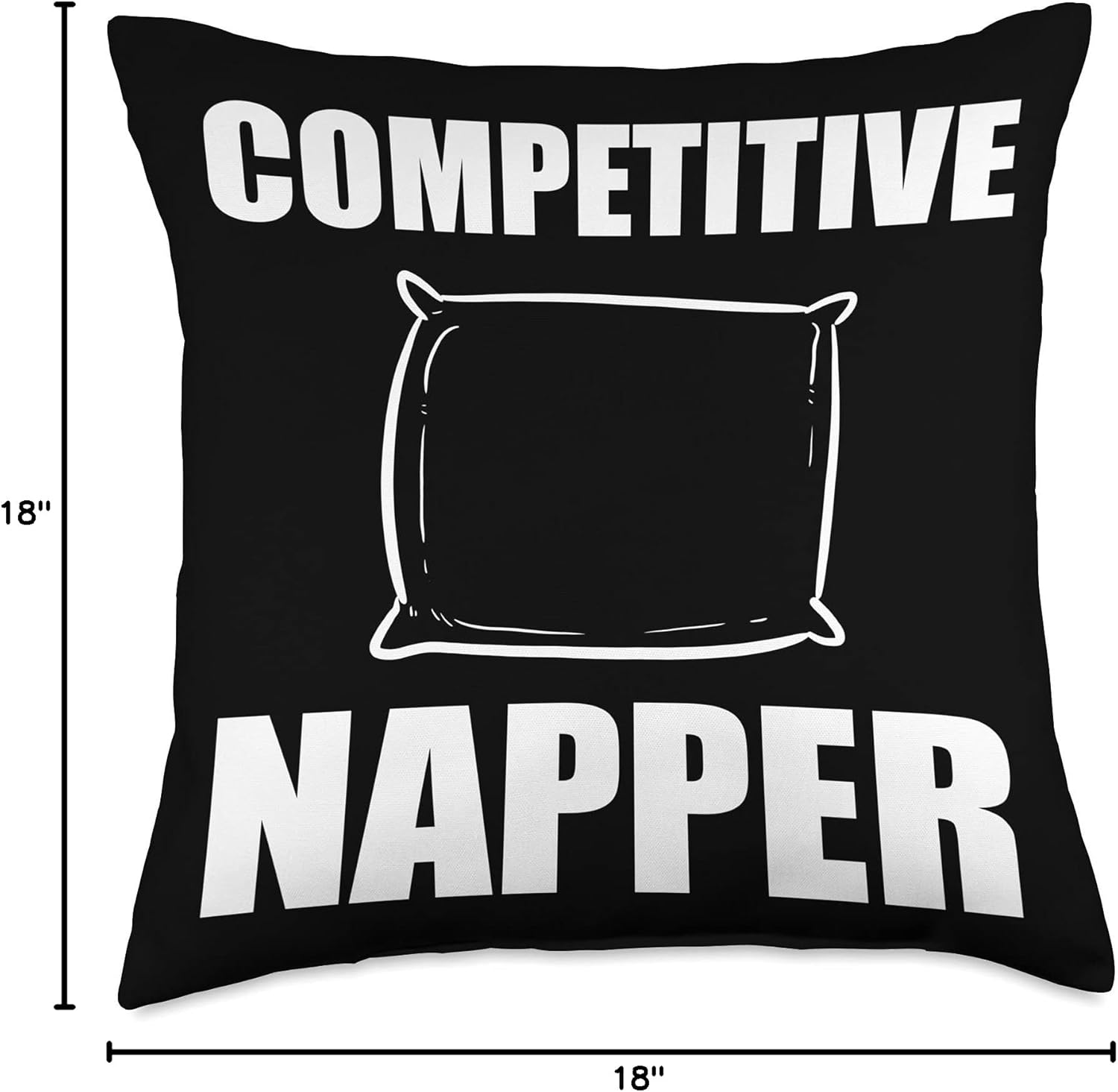 Almohada competitiva perezosa o siesta, 18.0 x 18.0 in, multicolor