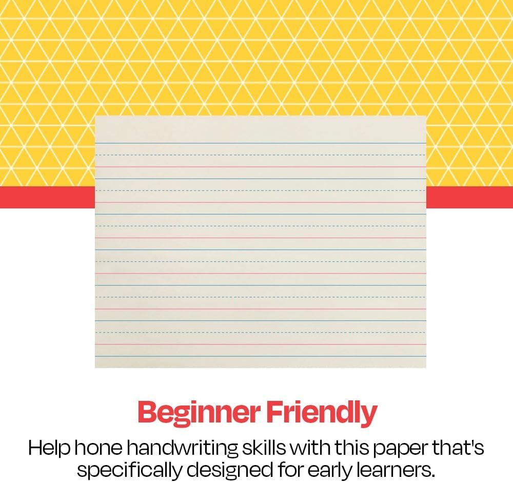 School Smart Papel de periódico rojo y azul, rayas de 34 pulgadas, 11 x 8-12 pulgadas, 500 hojas, blanco