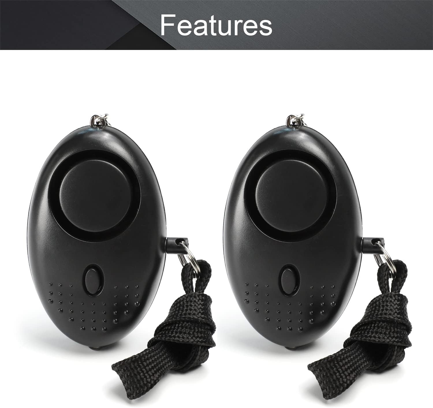 Othmro 2 llaveros de alarma de seguridad personal de 120 dB con sonido seguro, alarma personal de emergencia con luces LED para mujeres, hombres,