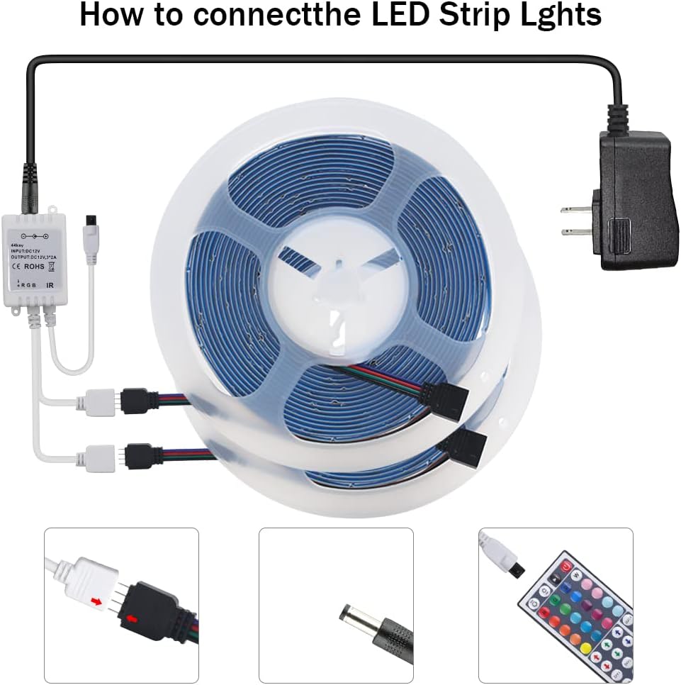 Tira de luz LED COB RGB de 12 V, 840 LEDsm de alta densidad, multicolor, tira de luz suave flexible para TV, habitación, fiesta, decoración de
