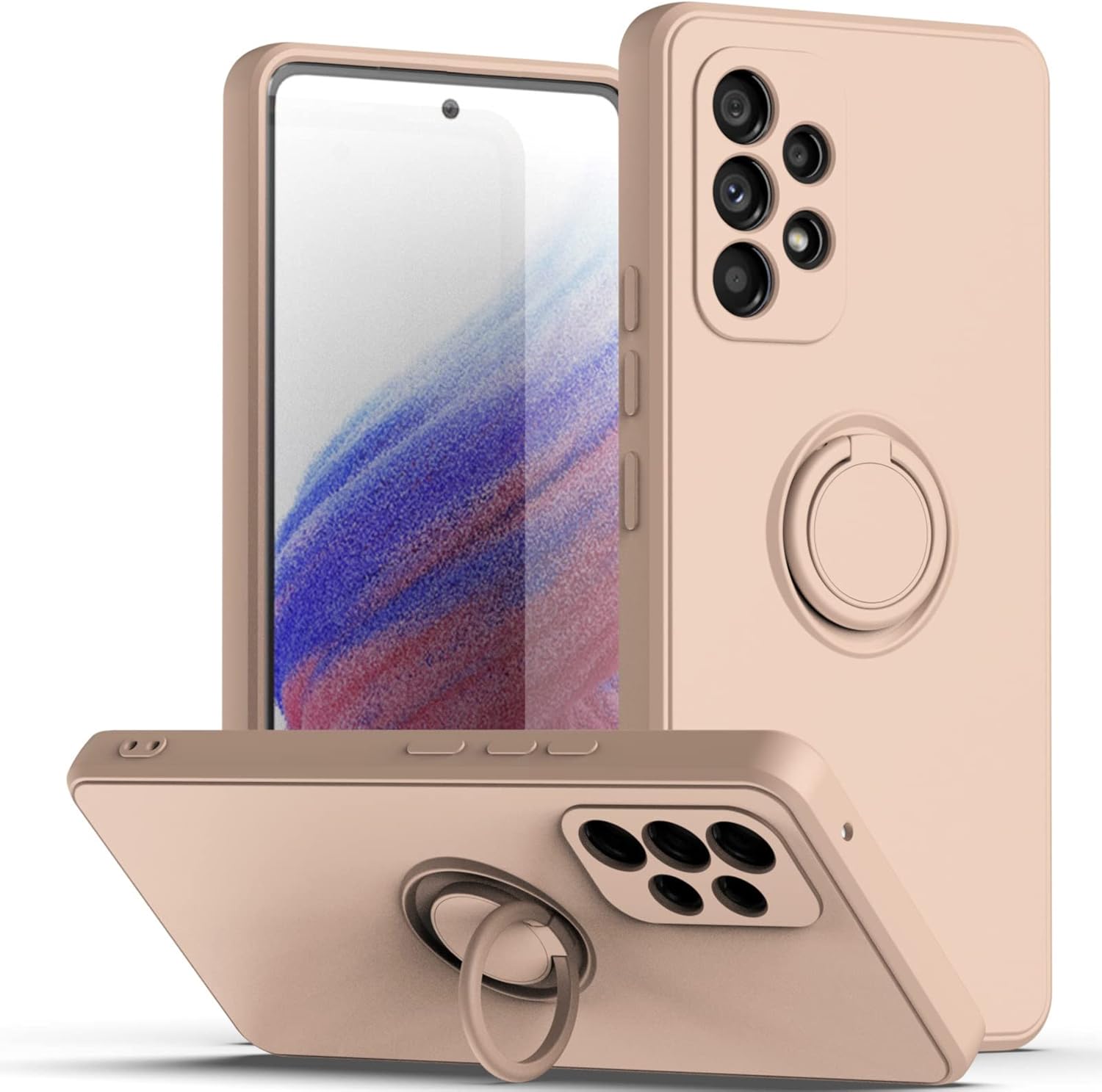 OLOBBIRD Funda de teléfono de TPU suave y delgada con soporte para anillo de dedo para Samsung Galaxy A12 A22 A32 A52 A72 A51 A71 4G 5G Cubierta