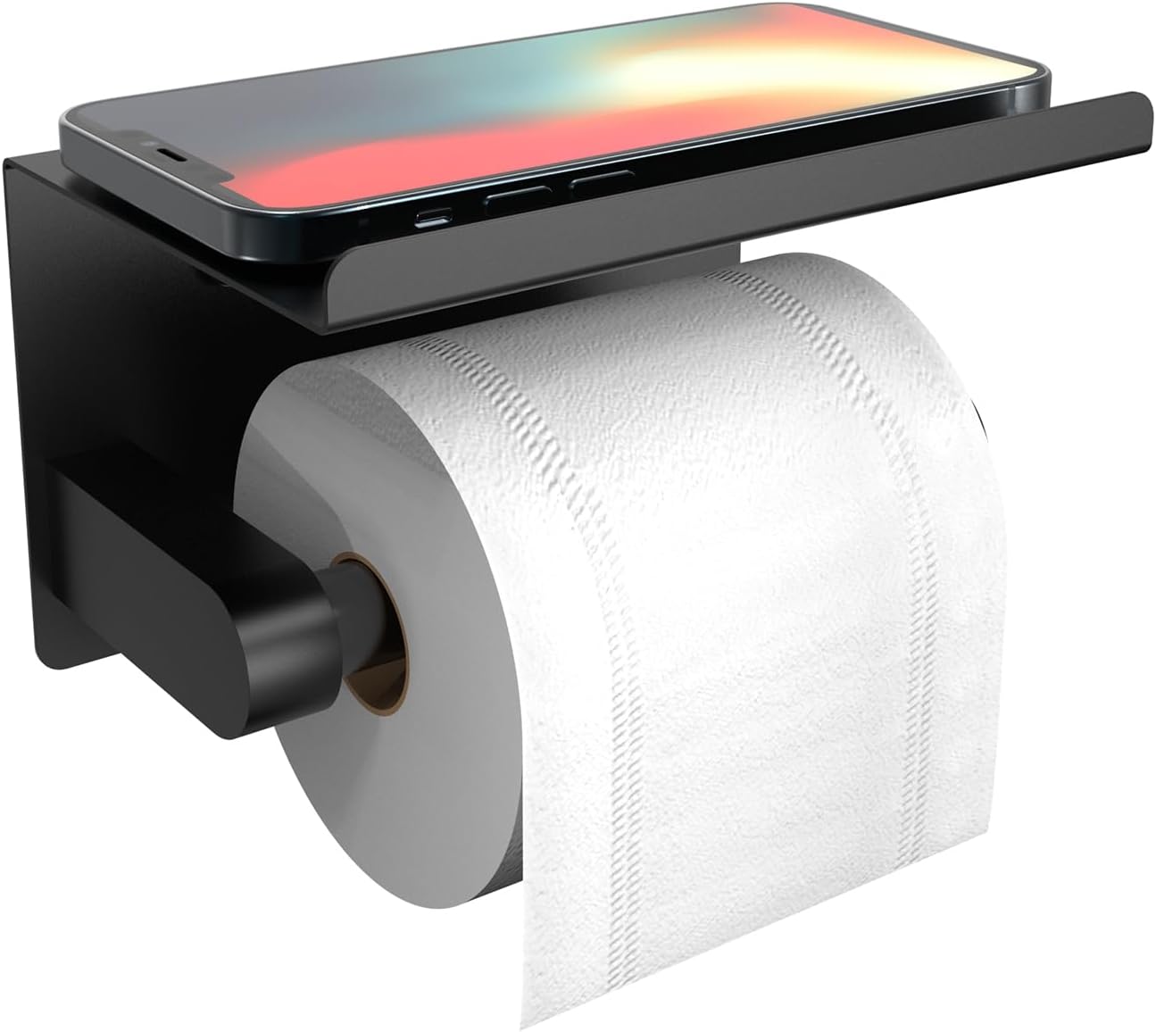Portarrollos autoadhesivo para papel higiénico, soporte de pared o soporte de papel higiénico adhesivo con estante, soporte para papel higiénico,