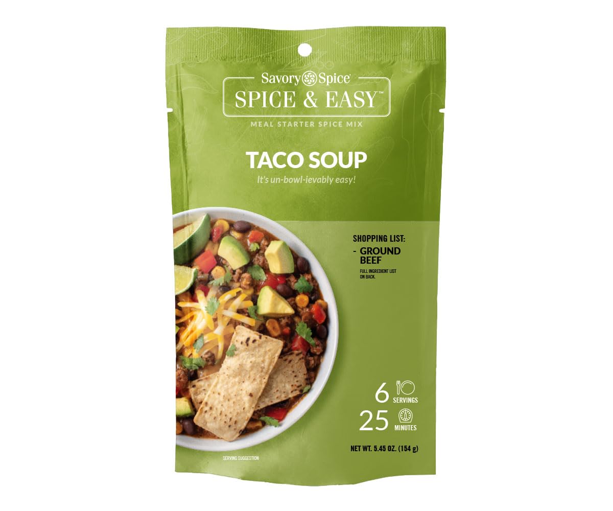 Savory Spice Taco Soup Spice ‘n Easy Mix, paquete de 5.35 onzas (paquete de 5.35 onzas)