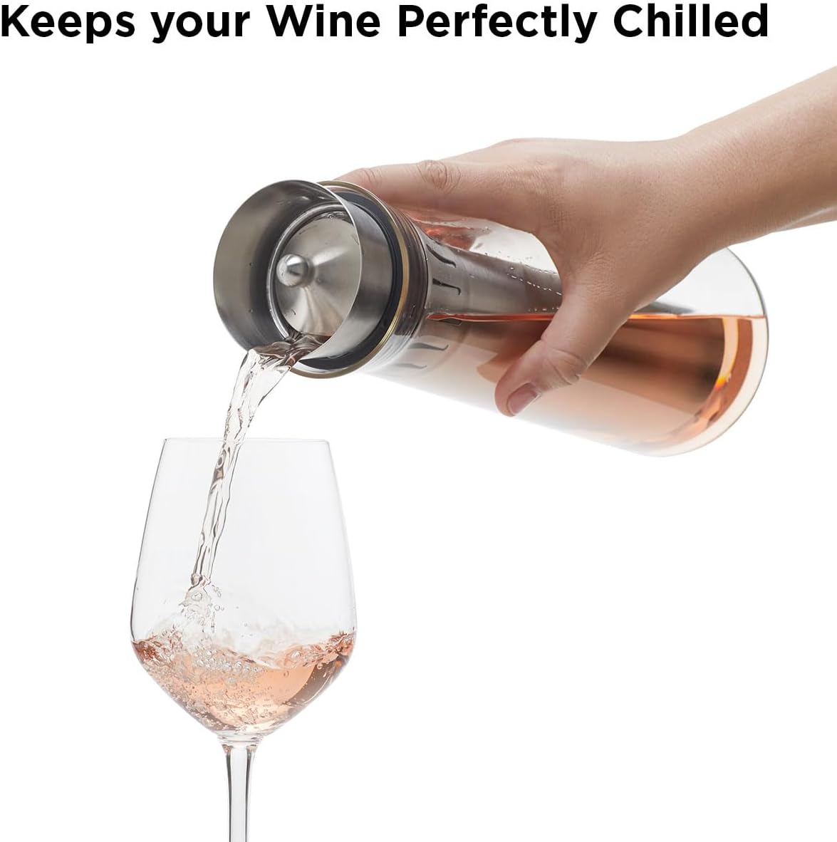 Rabbit Jarra enfriadora de vino de vidrio enfría y airea vino 25.4 fl oz de capacidad