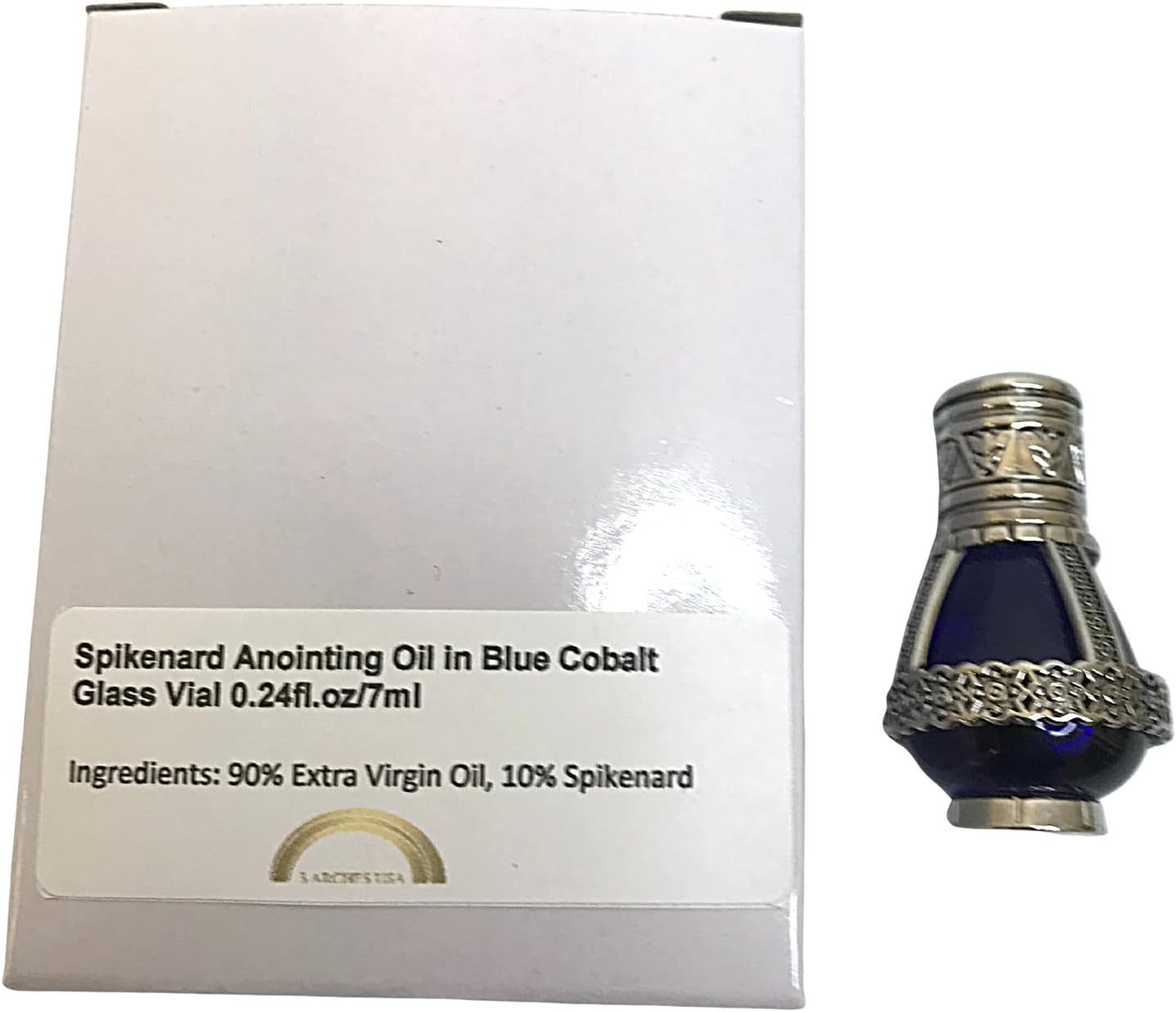 Aceite de unción Spikenard en vial de vidrio de cobalto azul reutilizable 0.24fl.oz0.2 fl oz