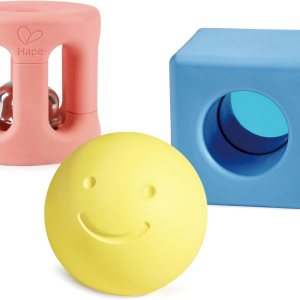 Hape Sonajero geométrico Juguetes coloridos para recién nacidos, bebés y niños pequeños, juego de juguetes educativos tempranos de 3 piezas Hape Sonajero geométrico Juguetes coloridos para recién nacidos, bebés y niños pequeños, juego de juguetes educativos tempranos de 3 piezas