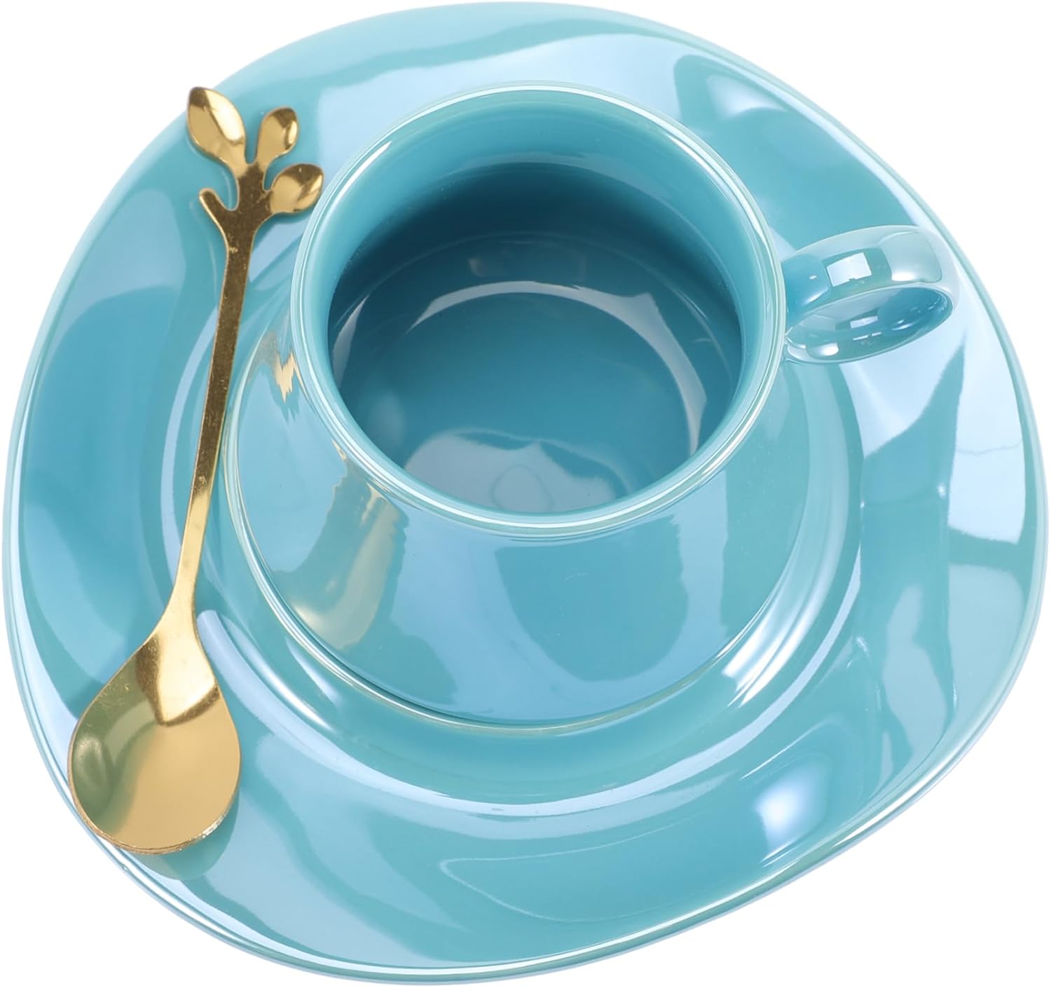 ABOOFAN 2 juegos de vasos de café de cerámica, tazas de té y platillo, taza de té con leche, taza de té de porcelana, taza de café, taza de té de