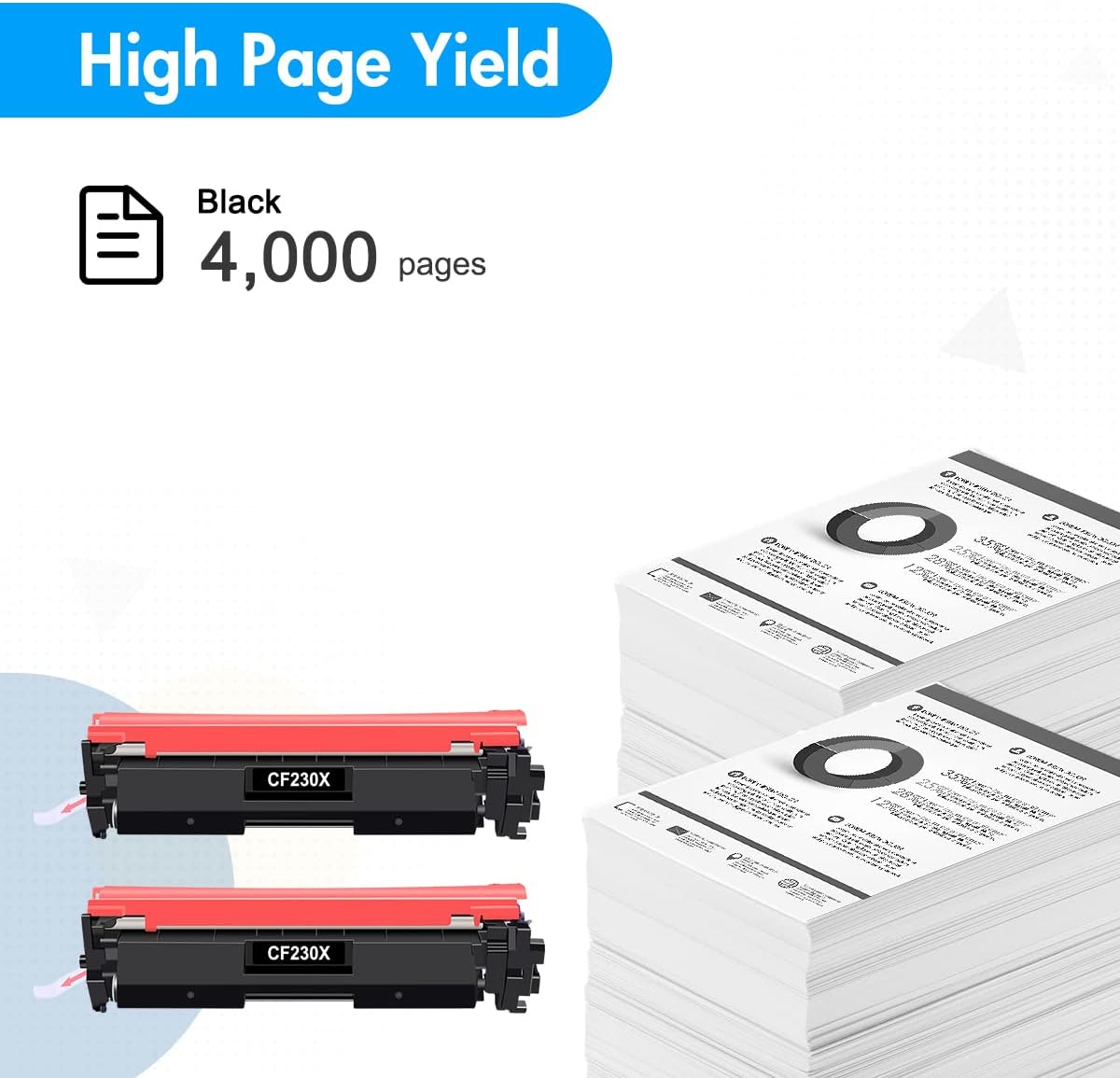 30X CF230X – Cartucho de tóner negro de 2 unidades, compatible con HP 30X, cartucho de tóner negro de alto rendimiento para impresora HP Laserjet
