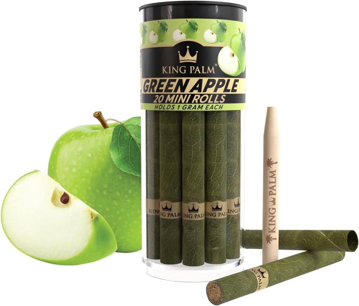 King Palm Conos de tamaño mini  (20 rollos en total)  Hojas de palma naturales pre enrolladas  Conos totalmente naturales  Filtro de cáscara de maíz