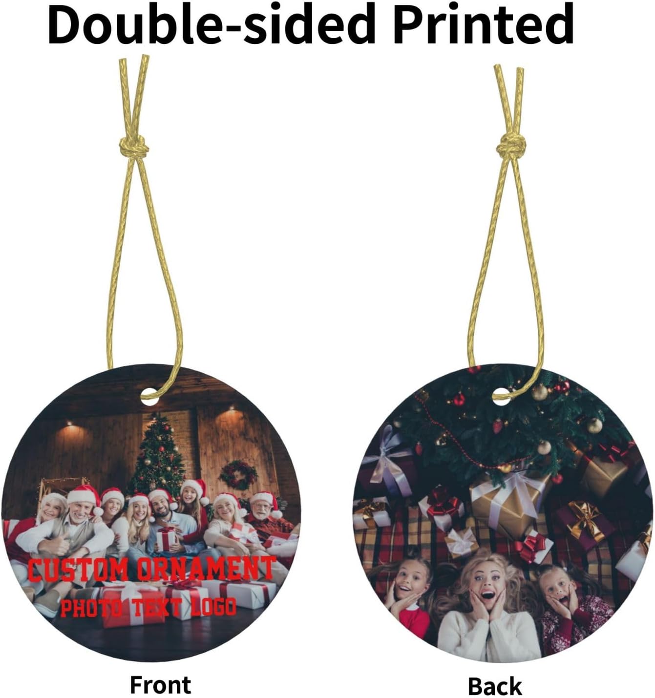 Adornos personalizados de doble cara, diseño independiente, adorno de imagen personalizado, decoración colgante de cerámica conmemorativa, regalo