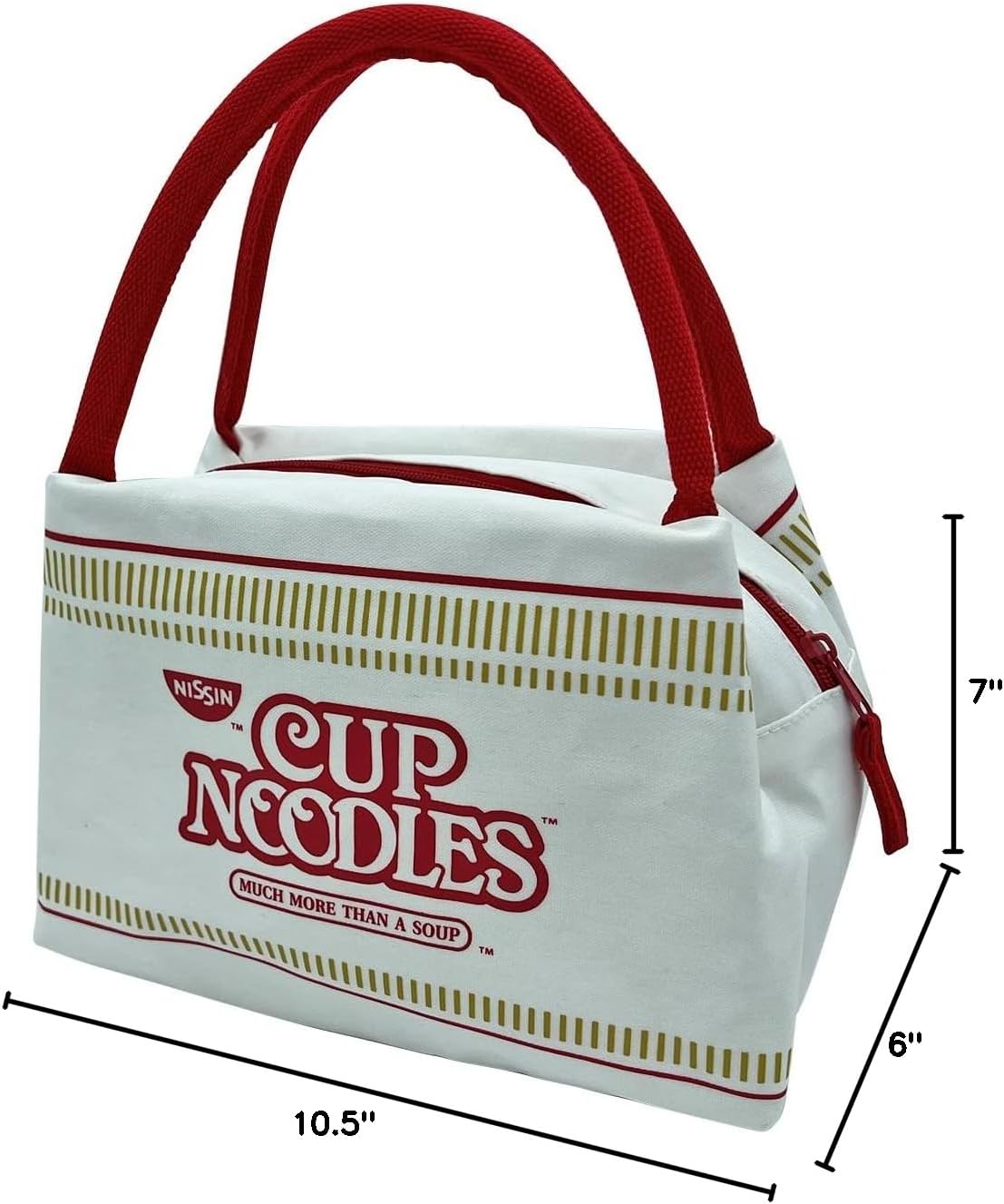 Nissin Cup Noodles Cup Noodles – Lonchera aislada, color blanco, Blanco, Cup Noodles Bolsa de almuerzo aislada