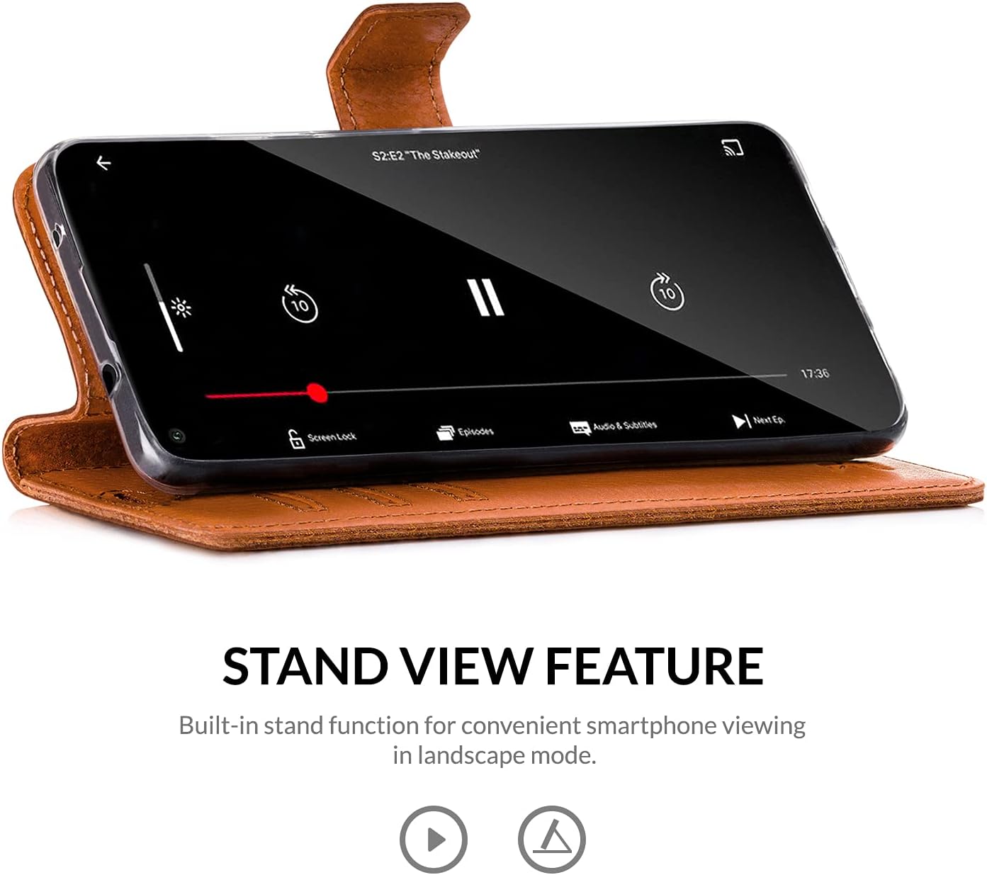SURAZO Premium Mobile Phone Case for Apple iPhone 11 Pro Max – Genuine Leather Case with Paw Motif – Leather Flip Case with Stand Function, Card
