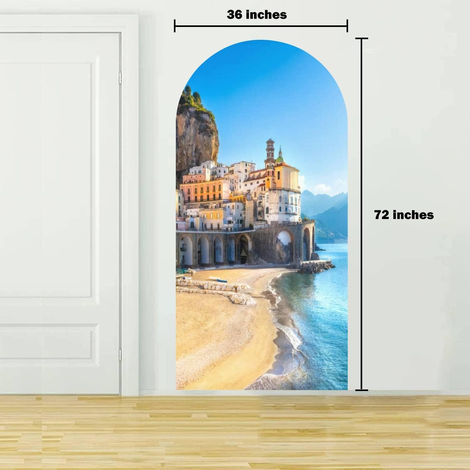 Adhesivo decorativo para pared, diseño de paisaje urbano de Italia, autoadhesivo, extraíble, decoración de pared para sala de estar, dormitorio,