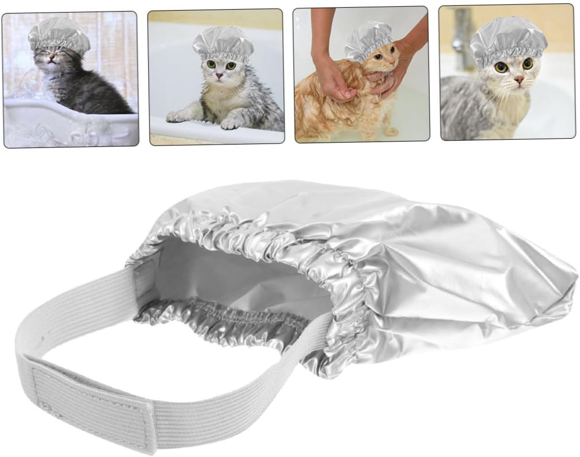 Gorro de ducha para mascotas, gorro de ducha para cachorros, gorro de baño para mascotas, gorro de ducha azul para cachorros, gorro de ducha para