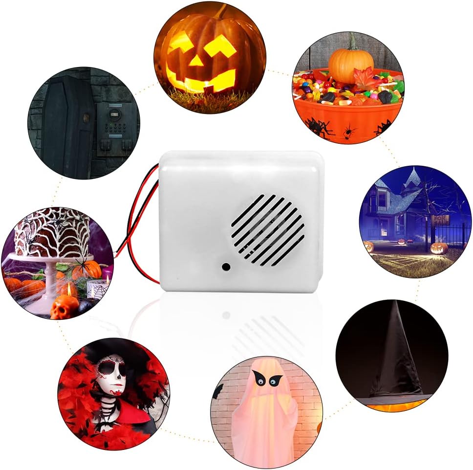OILK Sensor de sonido de Halloween, altavoz de grito de terror, accesorios activados por voz, sensor de altavoz de sonido aterrador para decoración